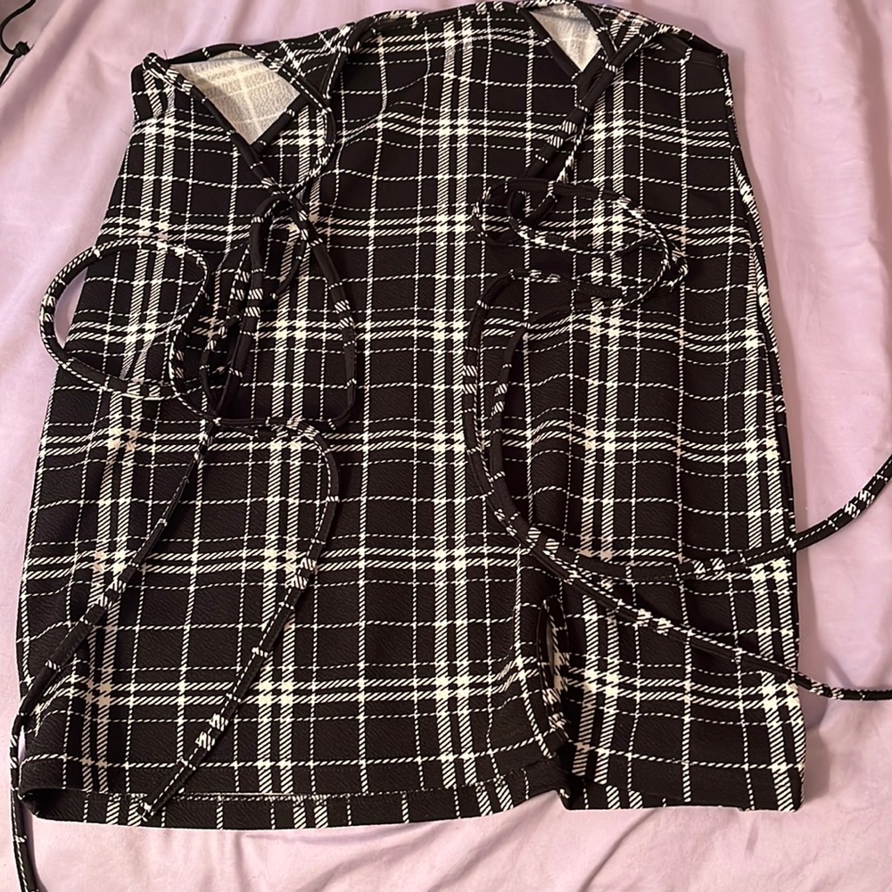 Plaid black and white